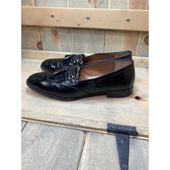 ?bally ENZO Black Kiltie Slip On Dress Shoes Men\'s Size 10.5 B Italy main image 4